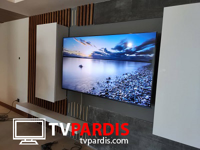 نصب دیواری تلویزیون 75 اینچ ( براکت بازویی )